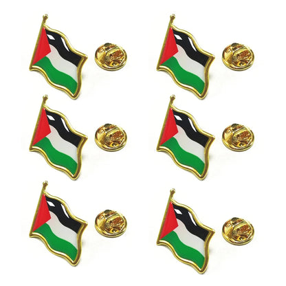 3-Piece Palestine Flag Brooch Set – Metal Enamel Lapel Pin, Country Souvenir