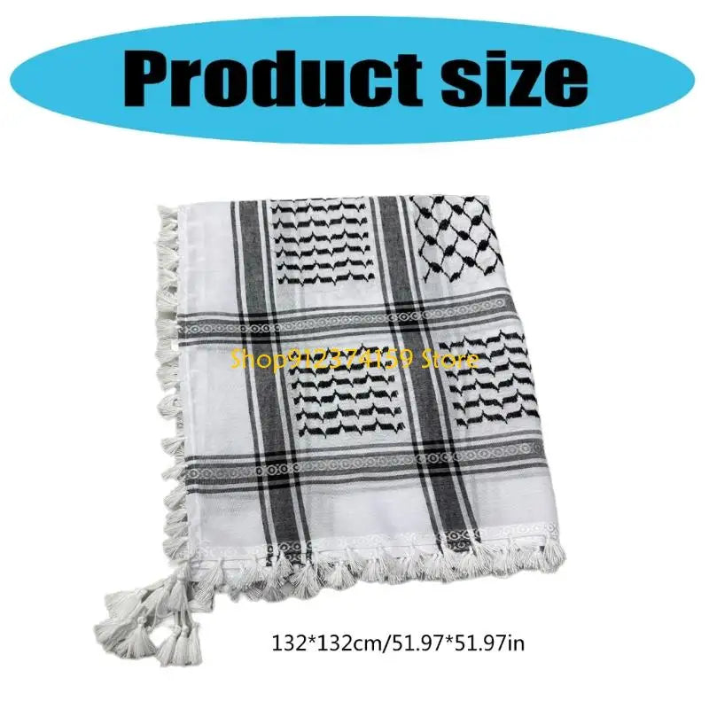 G5AE Comfortable Arafat Headscarf Keffiyeh Scarf for Men Everyday Use Cultural Event