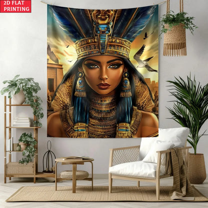 Cleopatra Tapestry – Unframed Egyptian Queen Wall Hanging for Boho & Heritage Decor