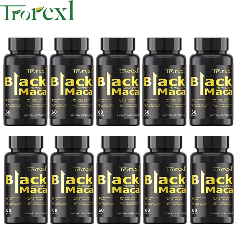 Natural Black Maca ERECTEnhancer, Male Power Strength Supplements for Volume Enhancing, Max Stamina Capsule for Man