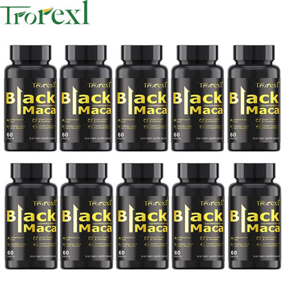 Natural Black Maca ERECTEnhancer, Male Power Strength Supplements for Volume Enhancing, Max Stamina Capsule for Man
