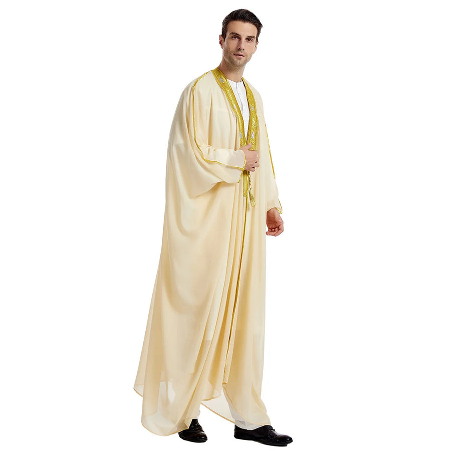 Eid Fitr Open Abaya – Men's Moroccan & Turkish Islamic Prayer Robe
