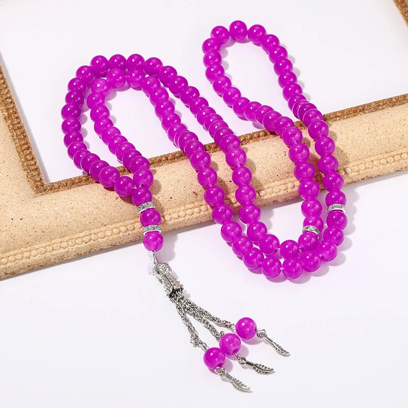 Handmade 99 Beads Tasbih Prayer Rosary Beads Bracelet Fashion Decorative Tassels Bracelet Islamic Religion Jewelry Party Favor