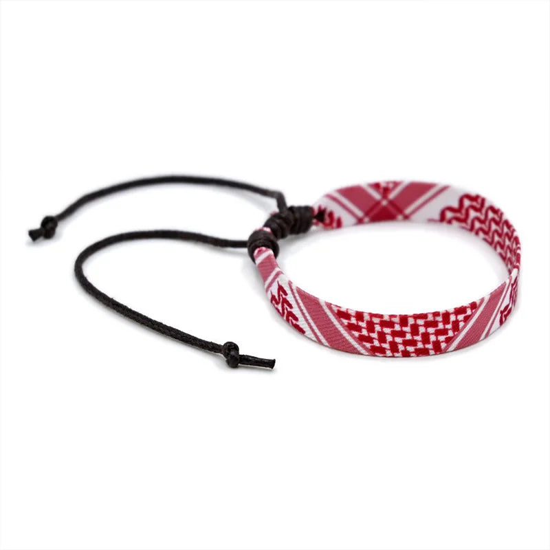 Arabic Scarf Woven Bracelet – Handmade Ethnic Ribbon Jewelry for Men & Women