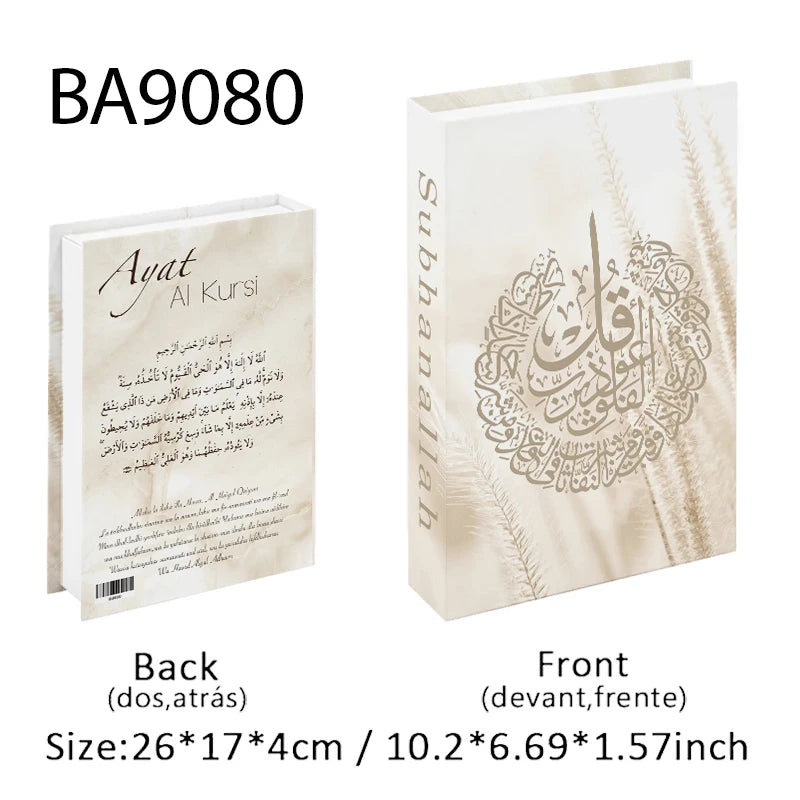 Islamic Kaaba Eid Mosque Luxury Decorative Books Storage Box Fake Book Interior Decoration Coffee Table Ornament Bedroom Decor