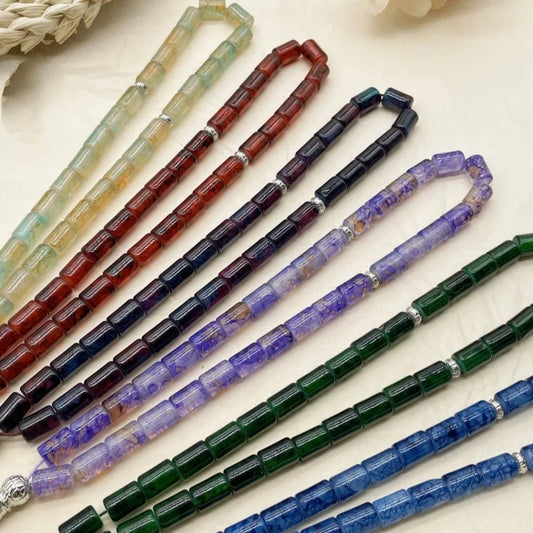 The Multi-Color Glass Tasbih – A Rainbow of Prayer and Light
