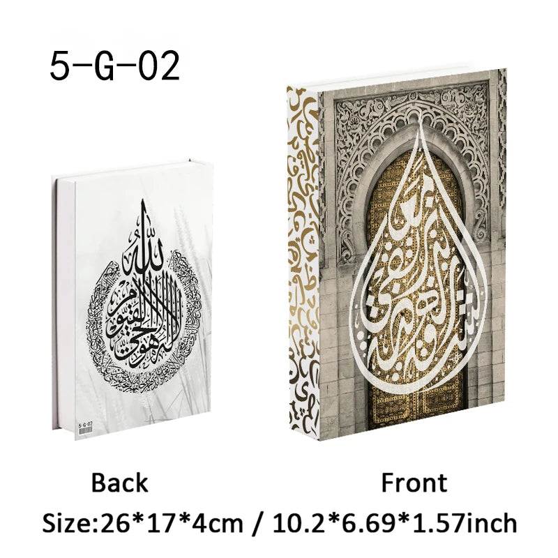 Islamic Kaaba Eid Mosque Luxury Decorative Books Storage Box Fake Book Interior Decoration Coffee Table Ornament Bedroom Decor