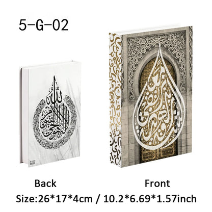 Islamic Kaaba Eid Mosque Luxury Decorative Books Storage Box Fake Book Interior Decoration Coffee Table Ornament Bedroom Decor