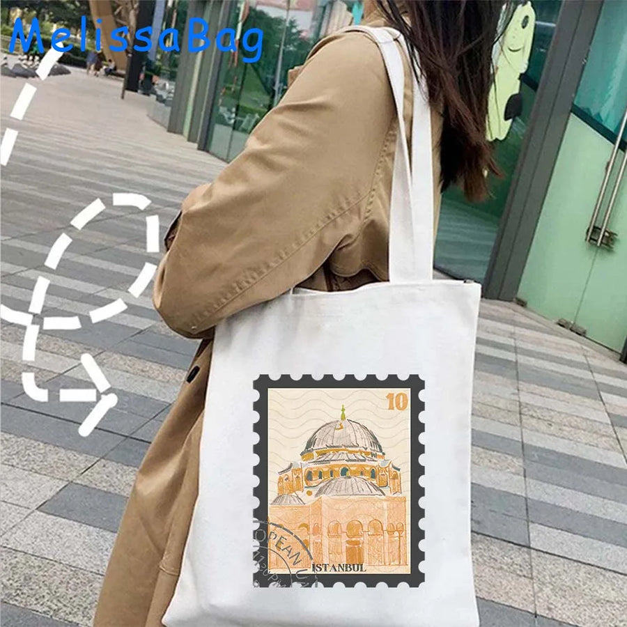 Istanbul in Watercolor – Sultan Ahmed & Galata Skyline Tote