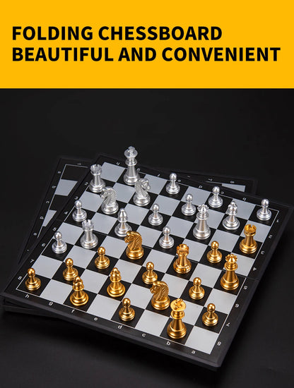 Portable Special Magnetic Chess Backgammon Checkers Set Big Board Draughts Entertainment Christmas Travel Games Aldult Kids Gift