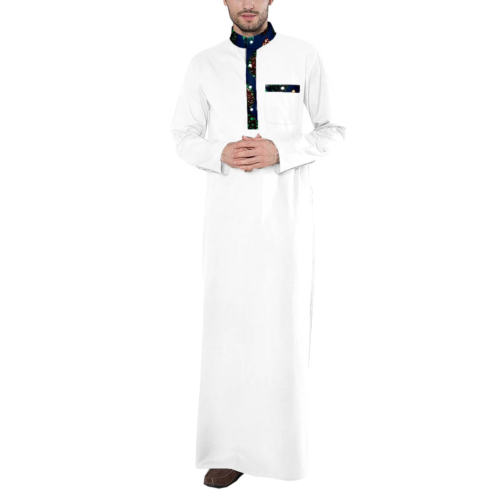 2026 Spring New Men's Jubba Thobe AFRIPRIDE Tailor Made Full Sleeves Single Breasted 100% Cotton Jubba Thobe for Men A1914001