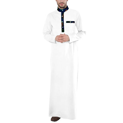 2026 Spring New Men's Jubba Thobe AFRIPRIDE Tailor Made Full Sleeves Single Breasted 100% Cotton Jubba Thobe for Men A1914001