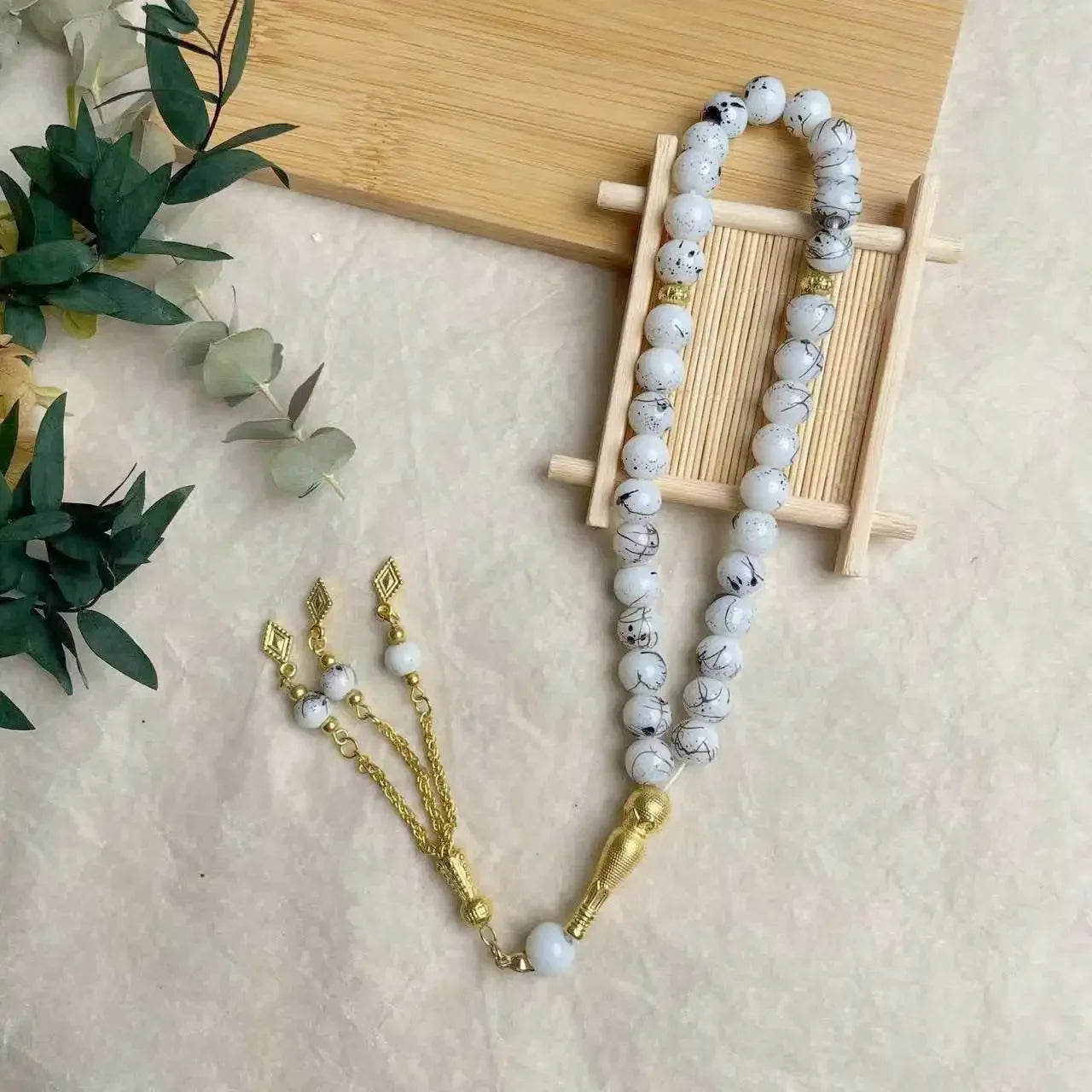 10mm 33 Beads Tassel Glass Muslim Prayer Beads Tasbih Islamic Tasbeeh Charm Bracelet Allah Mohammed Ramadan Arabic Jewelry Gifts