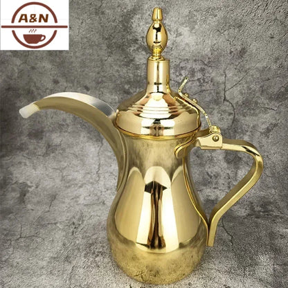 Golden Arabic Coffee Kettle – 304 Stainless Steel, Long Spout, 500/700ml