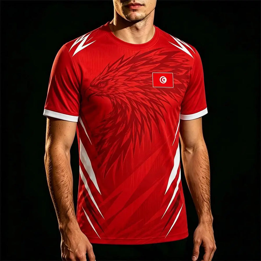 Tunisia Flag Soccer Jersey – Quick-Dry Training Uniform, Unisex O-Neck Top