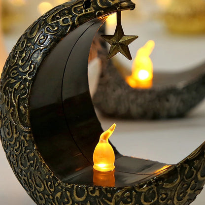Ramadan Led Candlestick Star Moon Light Ornaments Eid Mubarak Home Decoration Islamic Muslim Party Gift Ramadan  2025