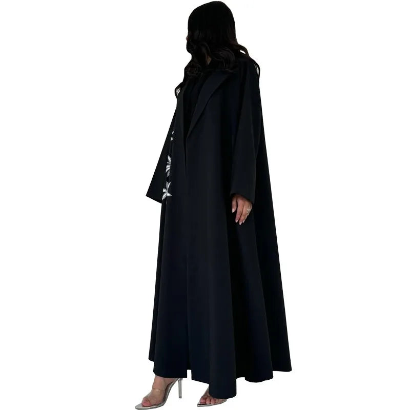The Notched Lapel – Luxury Black Abaya for the Muslim Woman in America