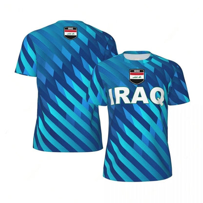 Iraq Flag Graphic Mens Football Jersey Fashion National Emblem 3D Printed Sports T Shirt Casual Oversized Breathable Tees Tops