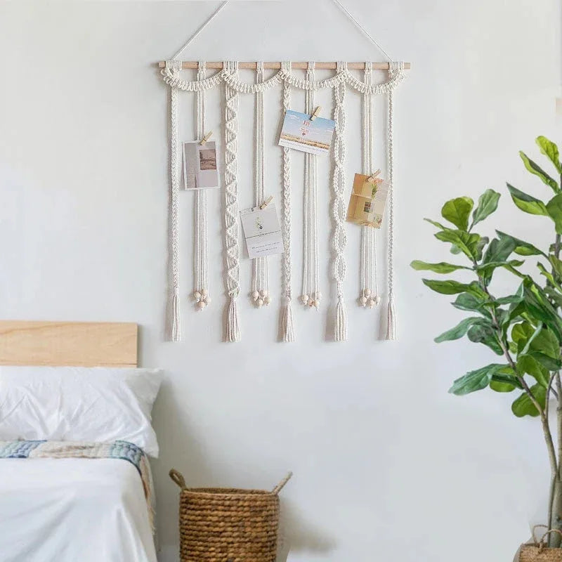 Family  Photos Tapestry Home Decor Macrame Wall Hanging with Tassel Eid Ramadan Decoration Housewarming Gift