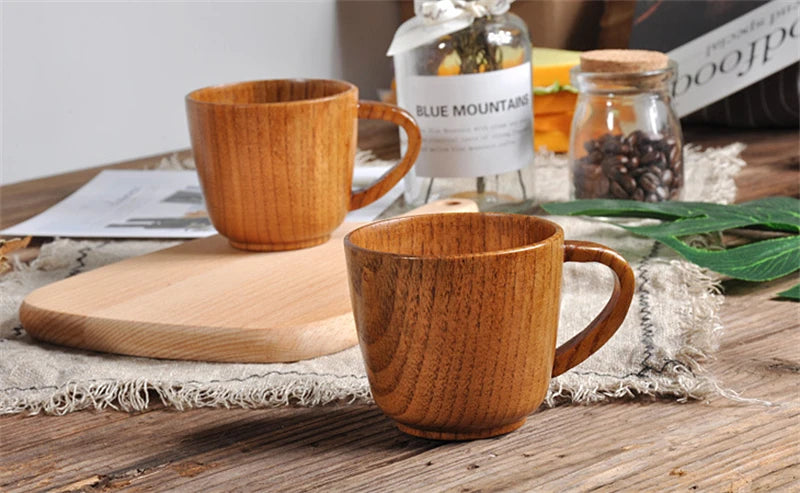 Handmade Spruce Wood Cups – Natural Big Belly Mug for Tea, Coffee & Milk