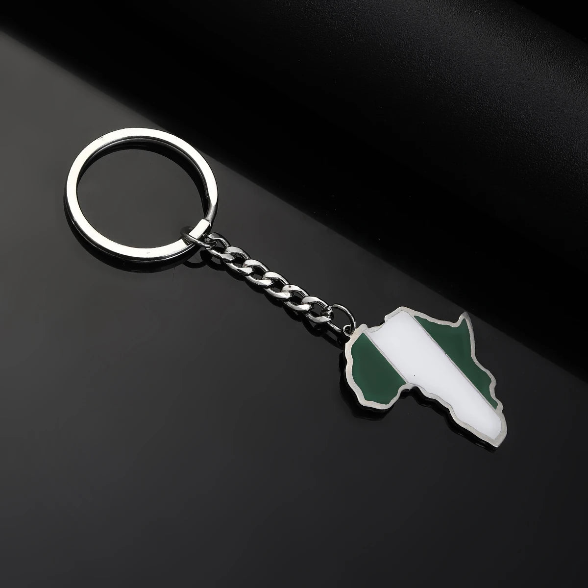 Africa Map Keychain – Stainless Steel Hip-Hop Jewelry, Morocco to South Africa