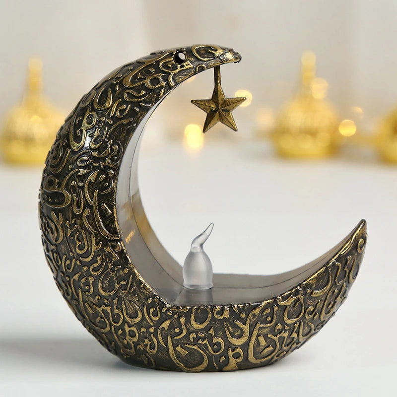 Ramadan Led Candlestick Star Moon Light Ornaments Eid Mubarak Home Decoration Islamic Muslim Party Gift Ramadan  2025