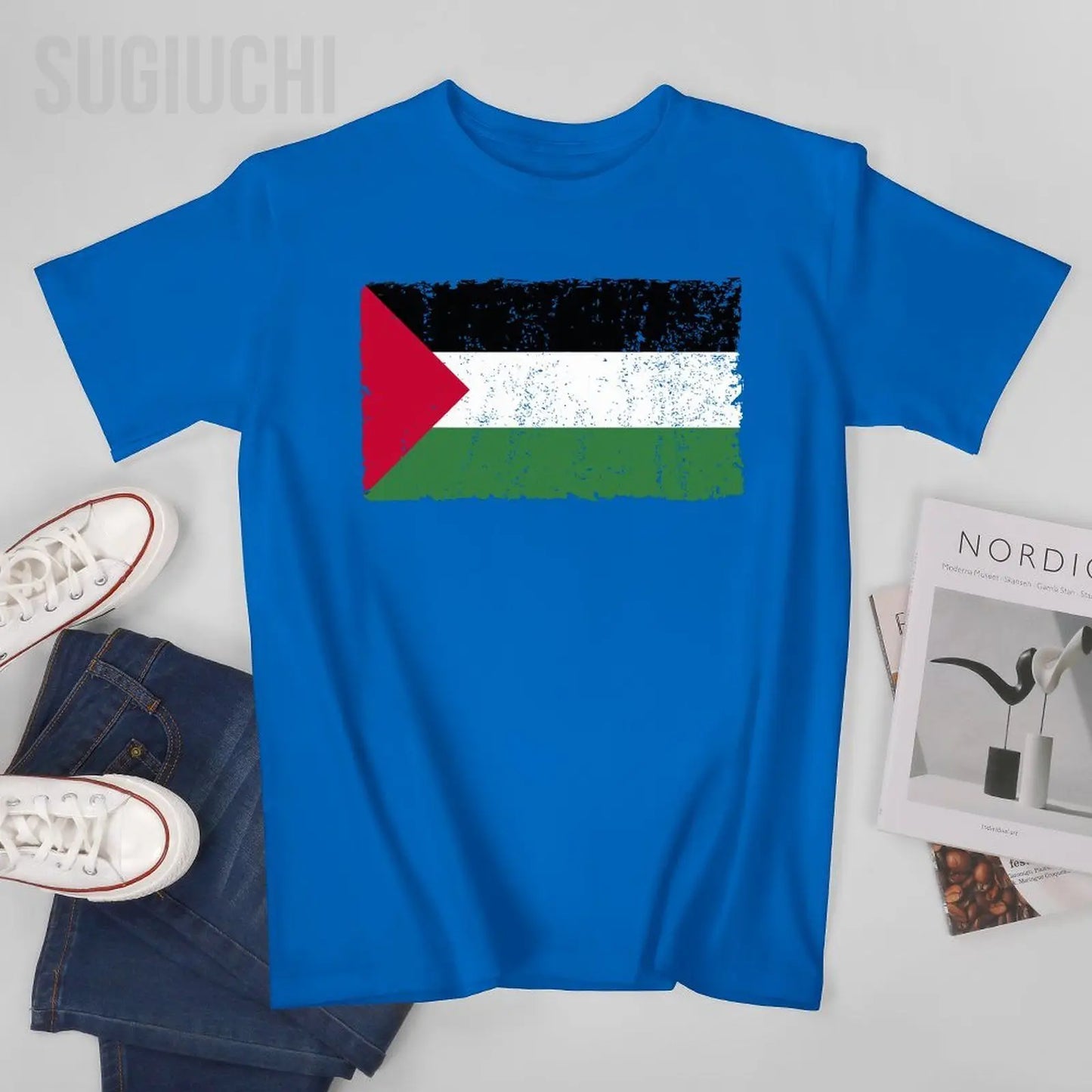 Unisex Men Palestine Flag Proud Palestinian Gaza Arabic Tshirt Tees T Shirts Women Boys 100% Cotton T-Shirt