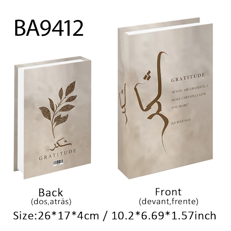 Islamic Kaaba Mosque Luxe Fake Book Storage Box Home Interior Decoration Decorative Books Coffee Table Bedroom Living Room Decor