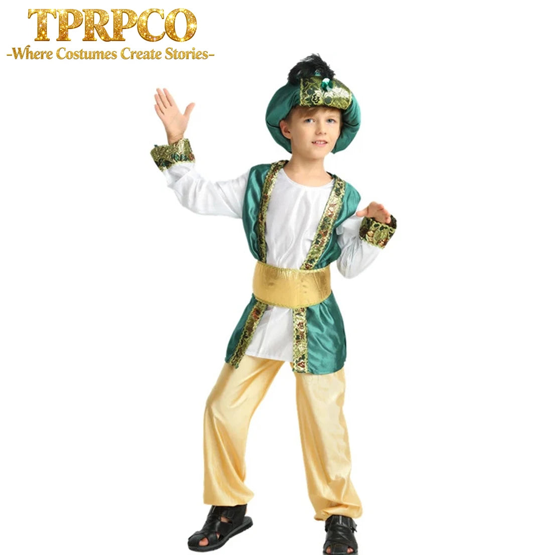Purim halloween Party Aladdin Costumes Aladdin Lamp genie costume Adam prince Fantasia Arab Clothing boy Carnival