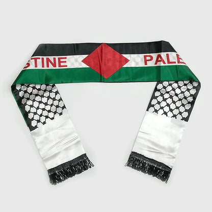 xvggdg   14*130cm   Palestine flag Custom Scarf palestine national day Scarf Printing Satin Palestinian Scarf