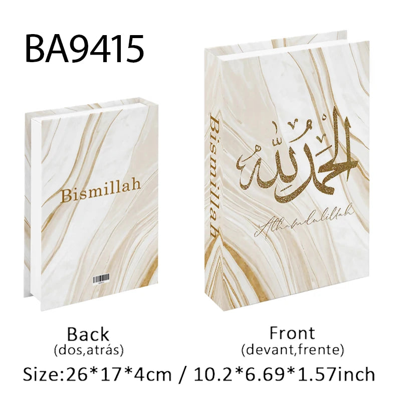 Islamic Ramadan Luxury Fake Book Storage Box Decorative Books Kaaba Mosque Muslims Arch Moroccan Coffee Table Shelf Home Decor