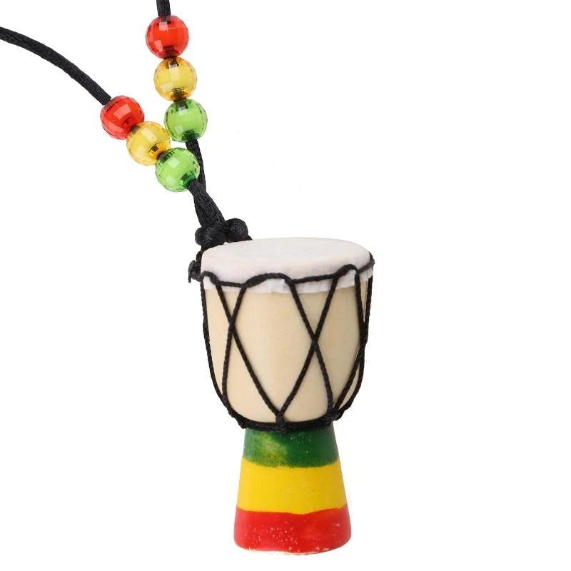 F92E Mini Djembe Percussion African Hand Drum Pendant Drummer Present for Learning Drume Beginner Starter Tool