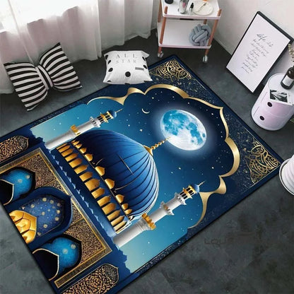 Soft Islamic Prayer Rug for Muslim Women, Elegant Carpet, Home Decoration Portable Prayer
