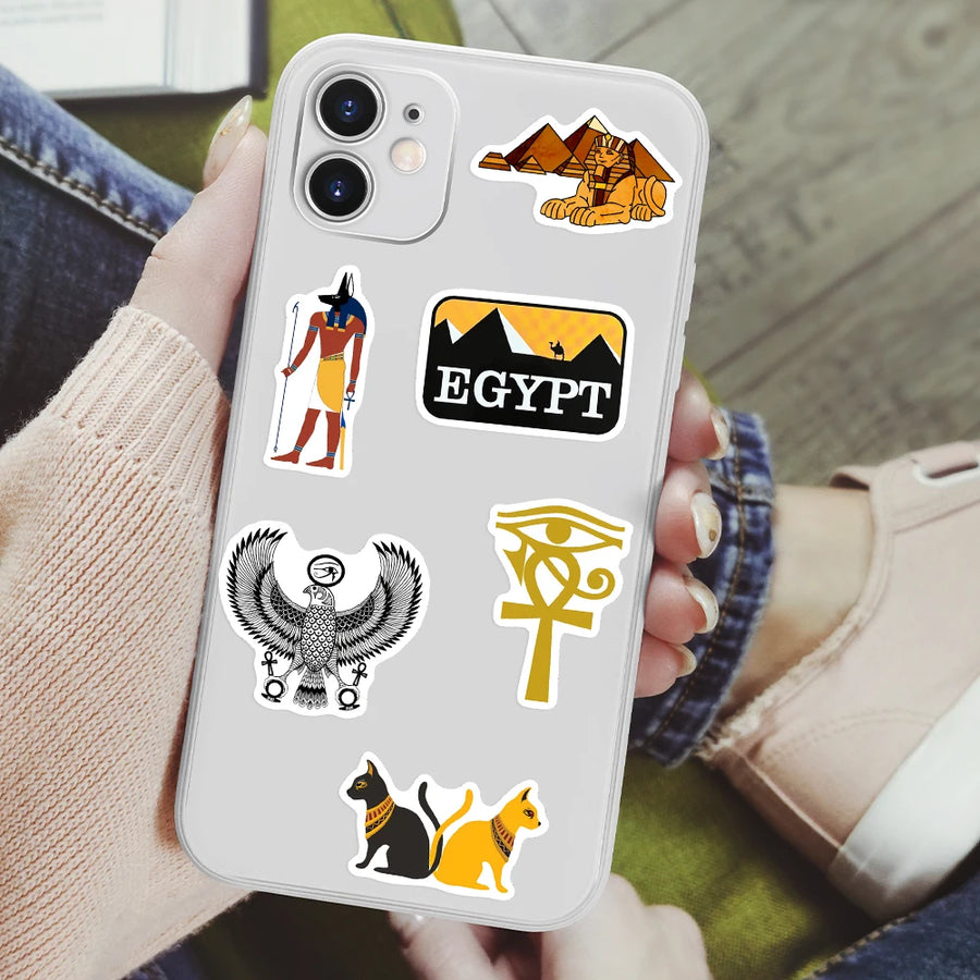 Egyptian Culture Sticker Pack – Pyramids & Pharaohs Waterproof Decals for Scrapbook & Laptop