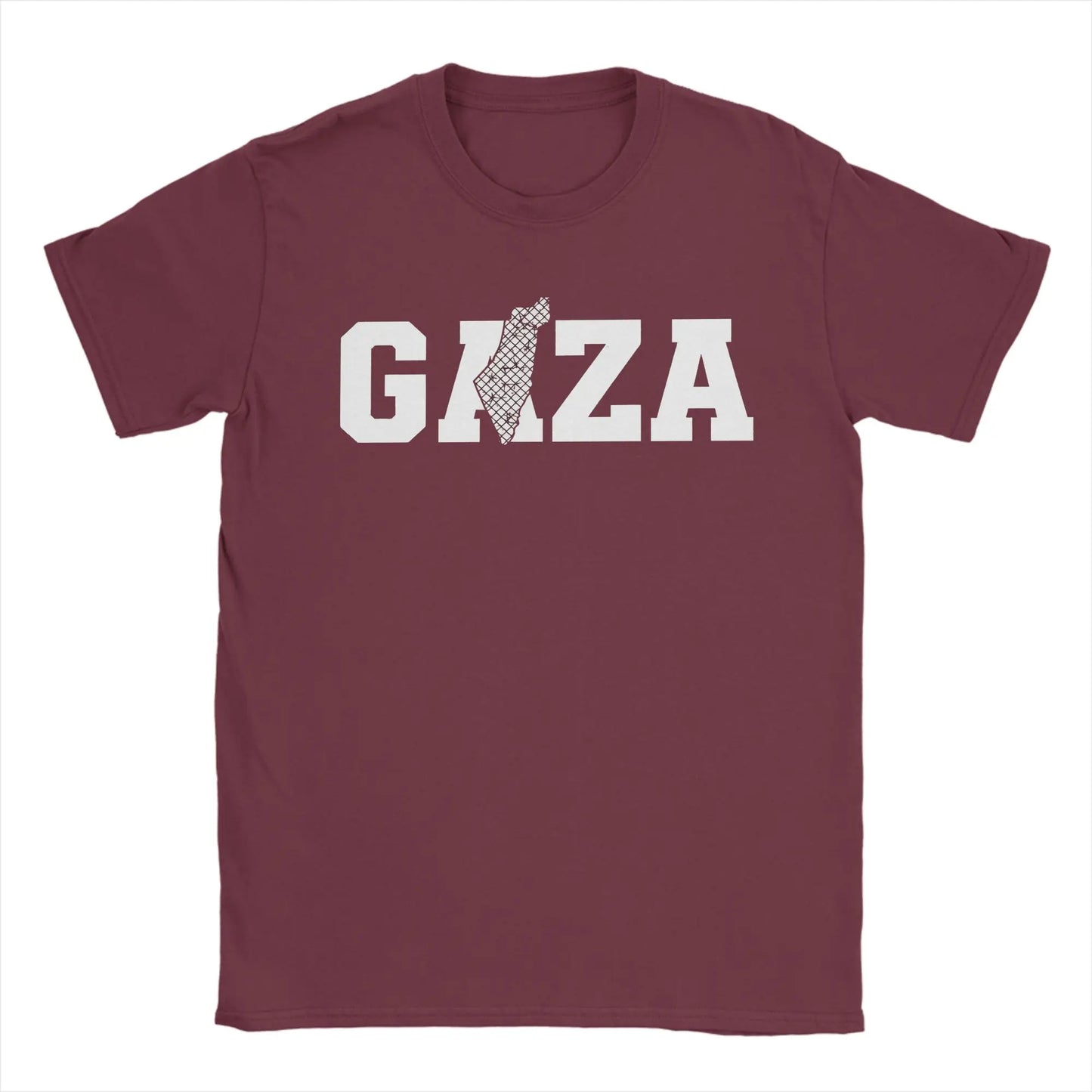 Palestine Gaza Typography T-Shirt Men  Novelty 100% Cotton Tee Shirt O Neck Short Sleeve T Shirt Graphic Clothing