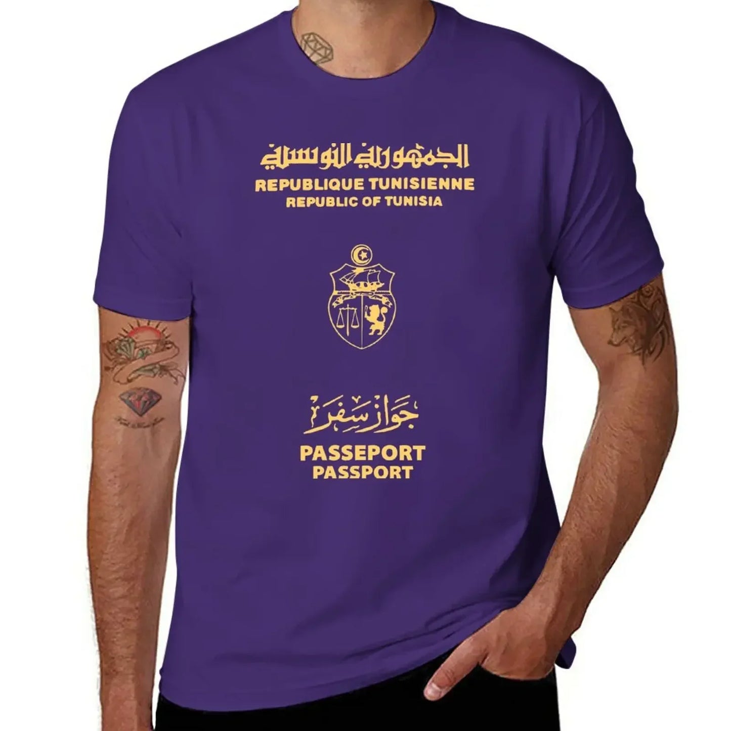 Tunisia Tunisian passport T-Shirt Short sleeve tee boys animal print T-shirt men mens designer clothes new in tops & tees manga