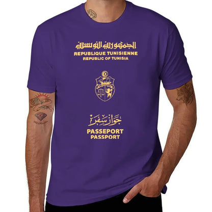 Tunisia Tunisian passport T-Shirt Short sleeve tee boys animal print T-shirt men mens designer clothes new in tops & tees manga