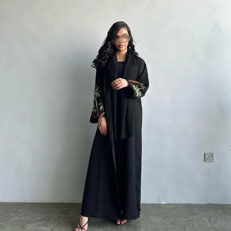 Black Leaves – Embroidered Abaya for the Muslim Woman
