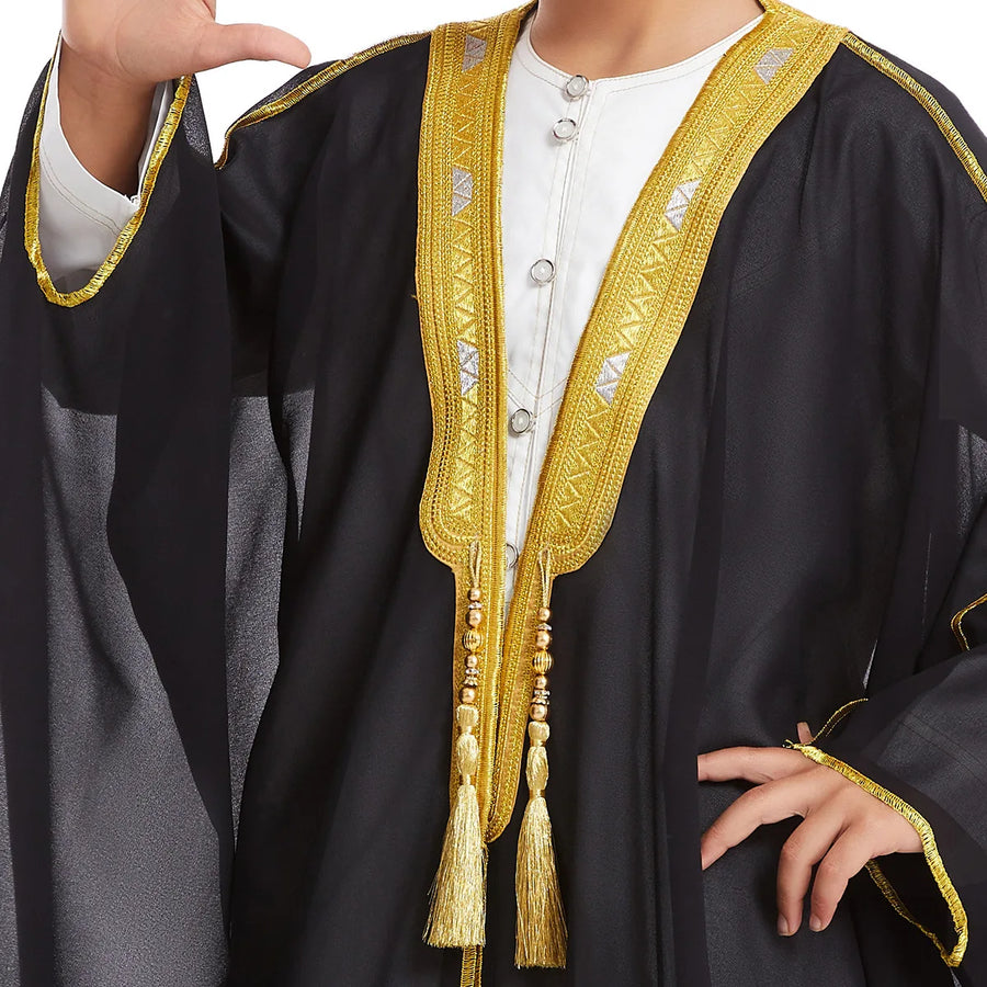 Boys' Eid Dishdasha & Open Abaya – Children's Modest Islamic Robe for Ramadan & Prayer
