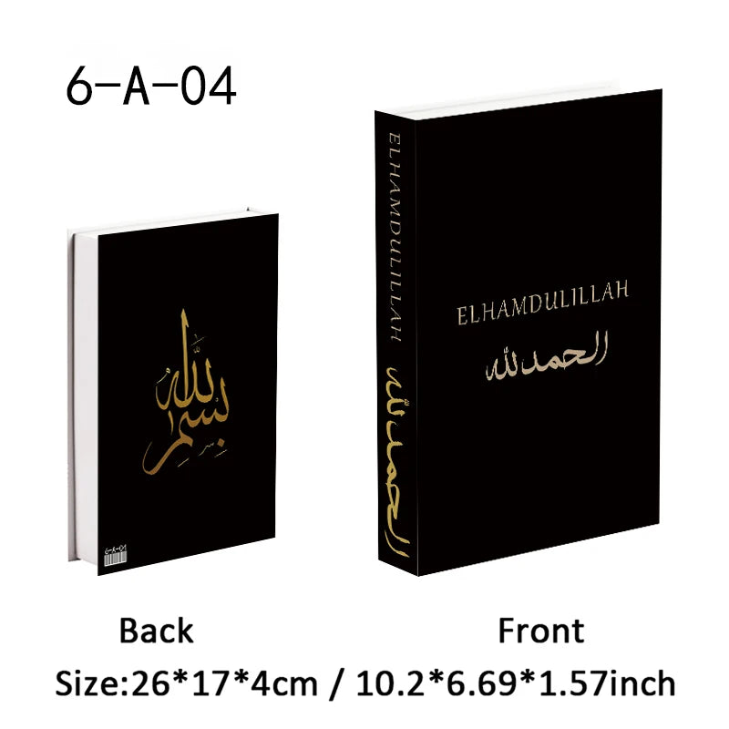 Islamic Ramadan Luxury Fake Book Storage Box Decorative Books Kaaba Mosque Muslims Arch Moroccan Coffee Table Shelf Home Decor