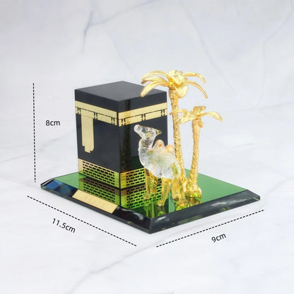 Islamic Mecca Decoration Model with Camel Palm Tree Miniature Muslim Home Décor Ornament Display Ramadan Eid Gift