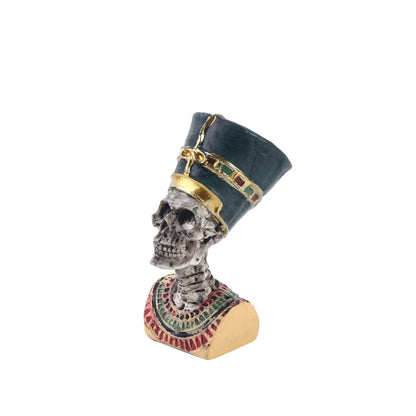 Cleopatra Skull & Mummy Resin Figurine – Mini Egyptian Sculpture for Office & Home
