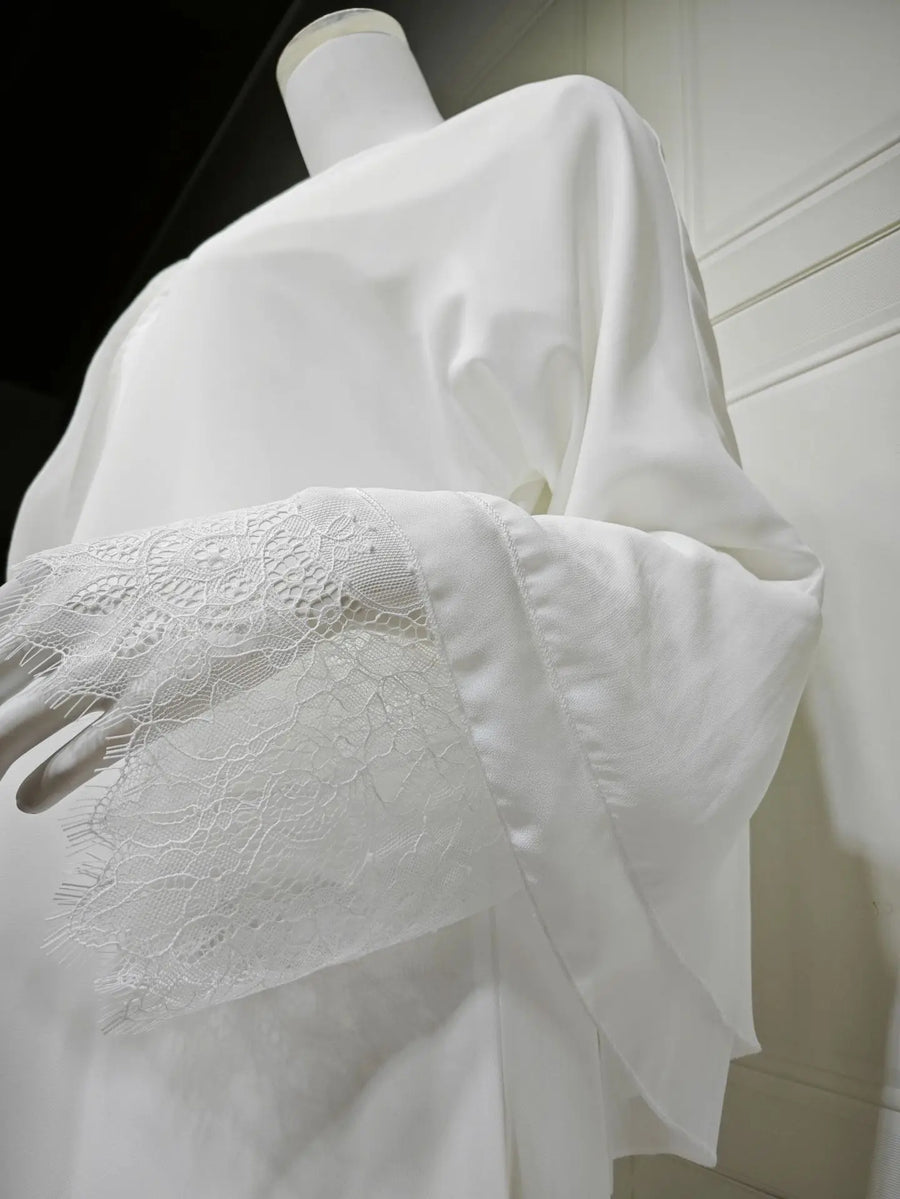 White Purity – The Solid Open Abaya with Hijab for the Muslim Woman in America