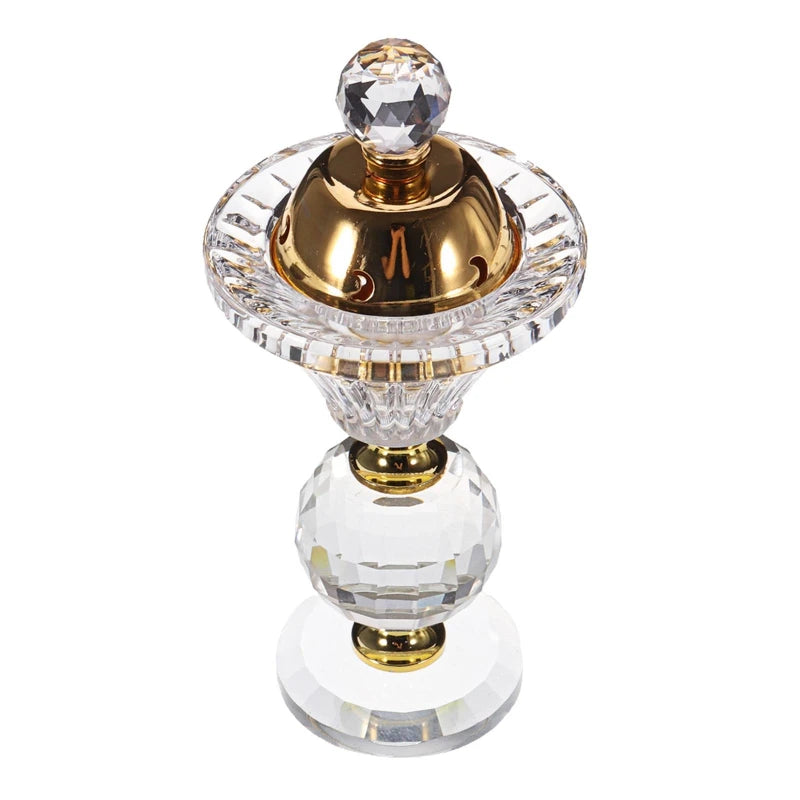 Crystal Bakhoor Burner – Frankincense Incense Holder with Removable Lid