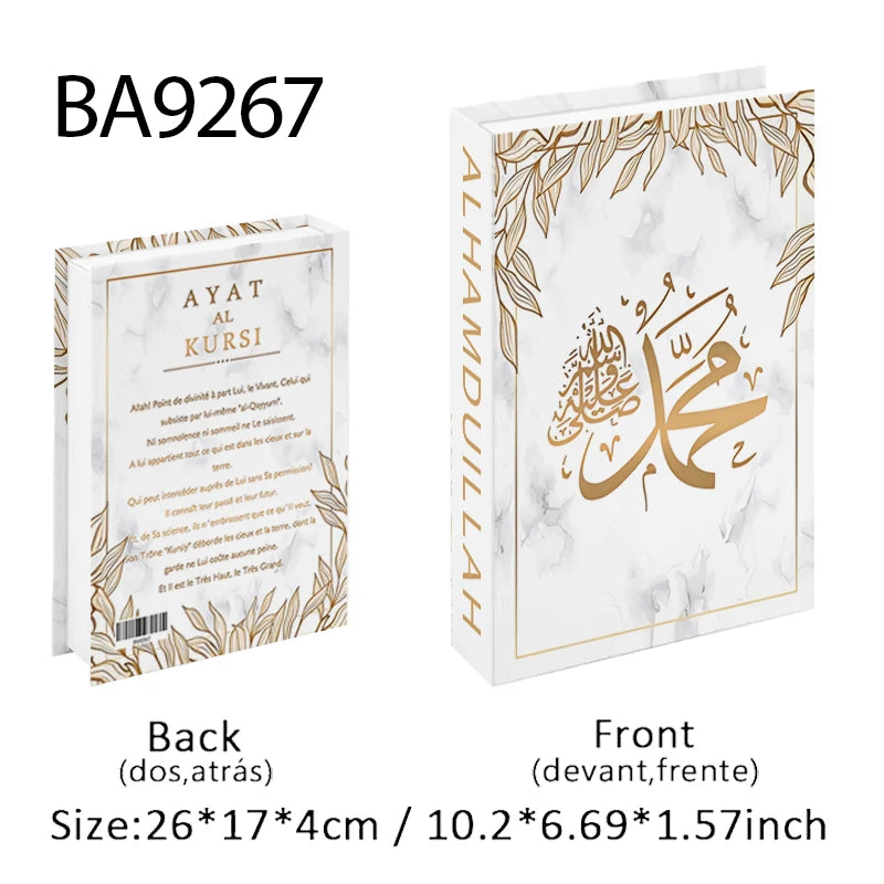 Islamic Kaaba Eid Mosque Luxury Decorative Books Storage Box Fake Book Interior Decoration Coffee Table Ornament Bedroom Decor