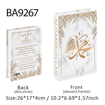 Islamic Kaaba Eid Mosque Luxury Decorative Books Storage Box Fake Book Interior Decoration Coffee Table Ornament Bedroom Decor