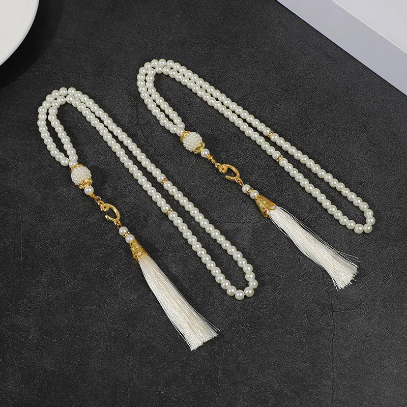 5-20Pcs Muslim Prayer Beads Islamic 99 Pearls Charm Bracelets with Tassel 2026 Eid Mubarak Ramadan Festival Gift Home Decoration