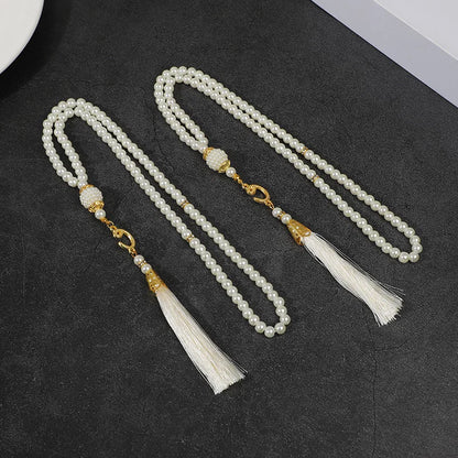 5-20Pcs Muslim Prayer Beads Islamic 99 Pearls Charm Bracelets with Tassel 2026 Eid Mubarak Ramadan Festival Gift Home Decoration