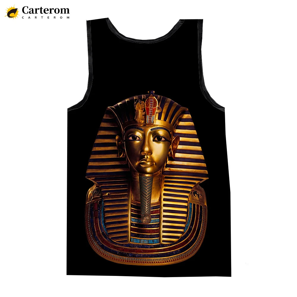 Egyptian God Pharaoh Tank Top – Men's Sleeveless Harajuku Oversized Streetwear