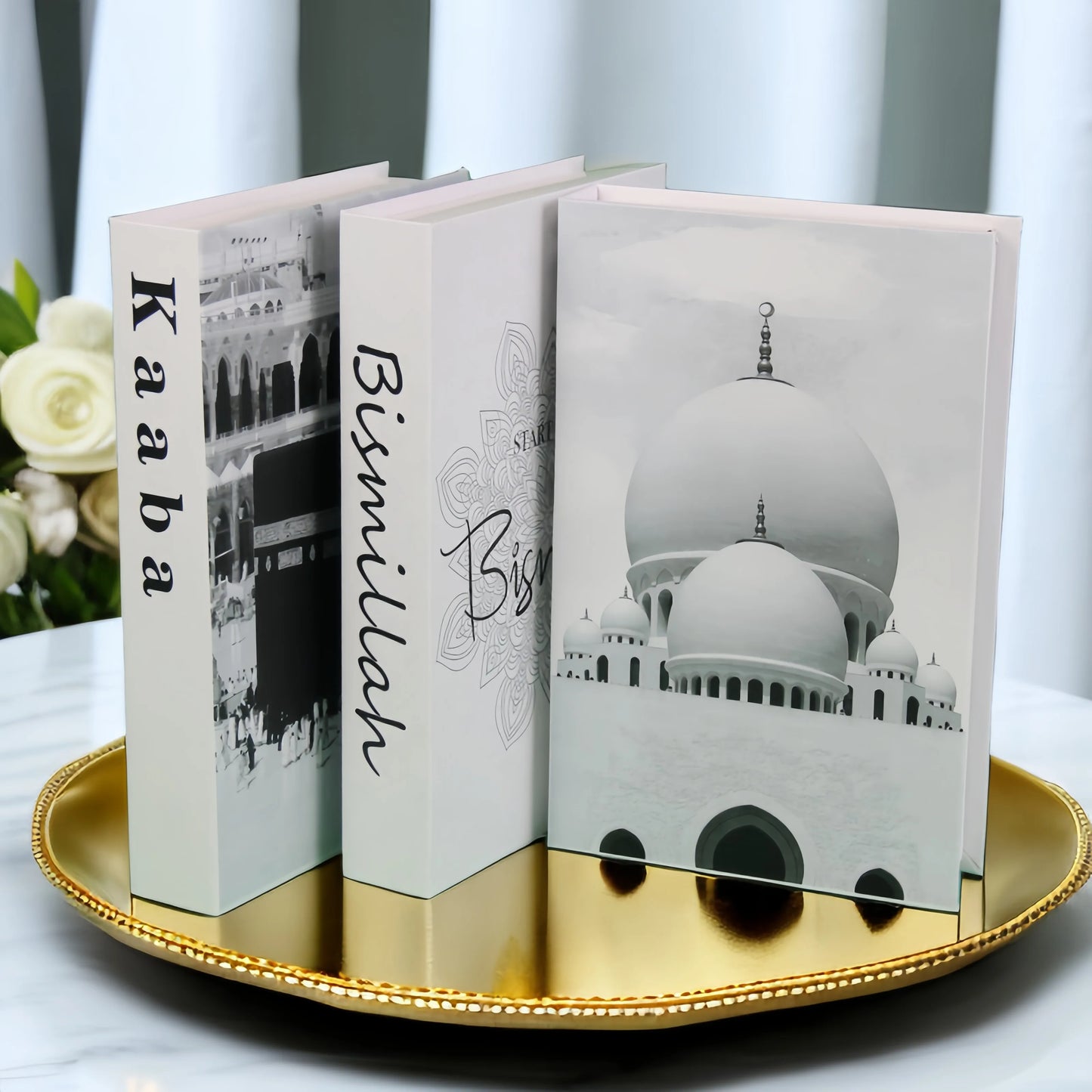 Kaaba Mosque Arch Moroccan Islamic Decorative Books Storage Box Fake Book Coffee Table Living Room Interior Home Decor Quran